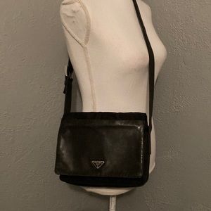 Authentic Prada leather and vinyl crossbody